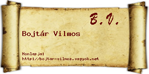 Bojtár Vilmos névjegykártya